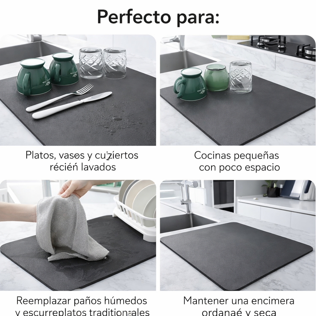 Alfombra para Platos Súper Absorbente – Mantén tu cocina siempre seca y impecable