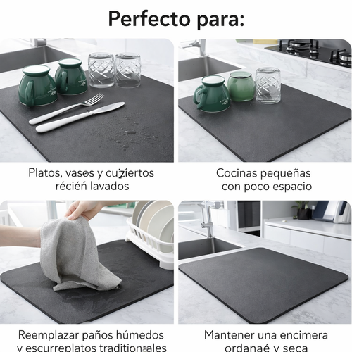 Alfombra para Platos Súper Absorbente – Mantén tu cocina siempre seca y impecable